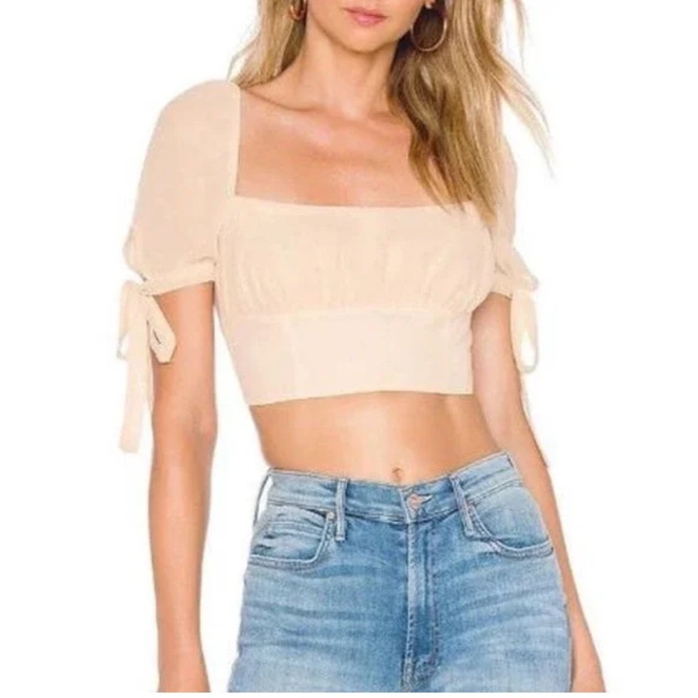 Privacy Please Cream Crop Blouse